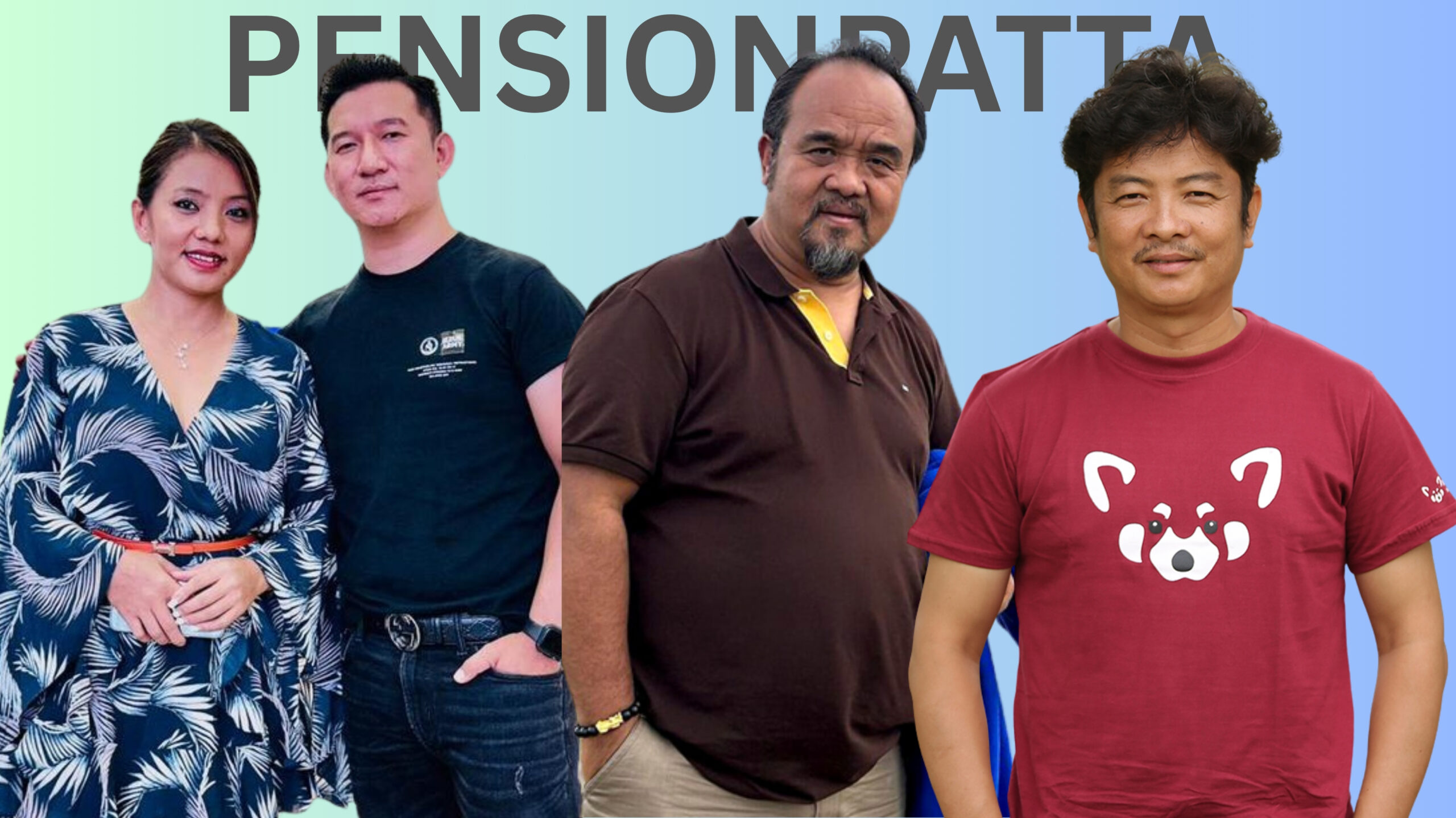 Pensionpatta Nepali Movie Poster featuring Dayahang Rai, Bishwas Gurung, and Maya Gurung