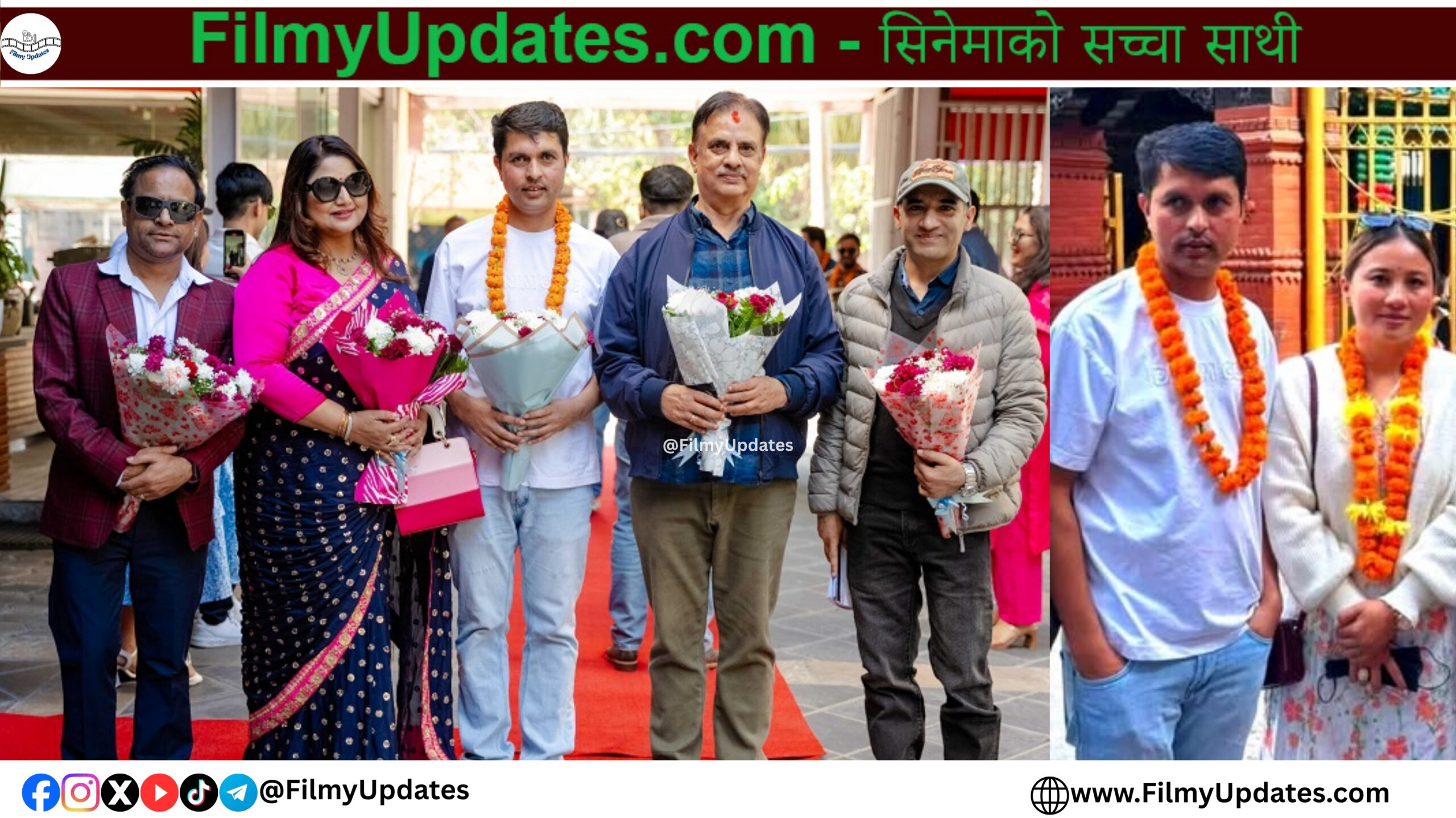 Cast of the upcoming Nepali movie “Panch Pandav” announced during the muhurat ceremony at Ganesh Temple, Kamaladi, Kathmandu.