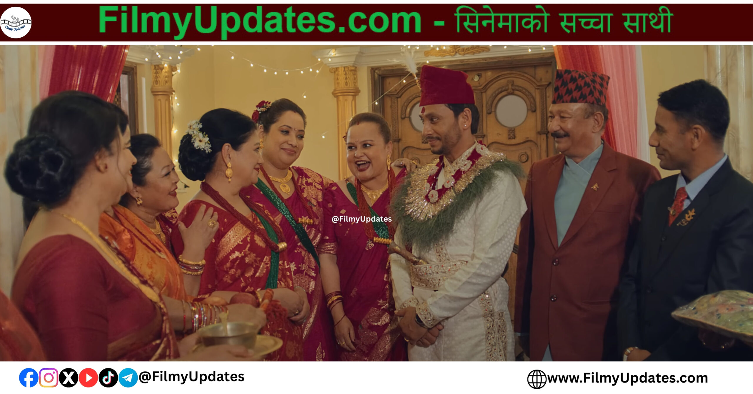 Trailer launch event of Nepali family film “Harsh,” directed by Ekta Paudel, featuring Khagendra Lamichhane, Barsha Raut, and Saimon Wadi.